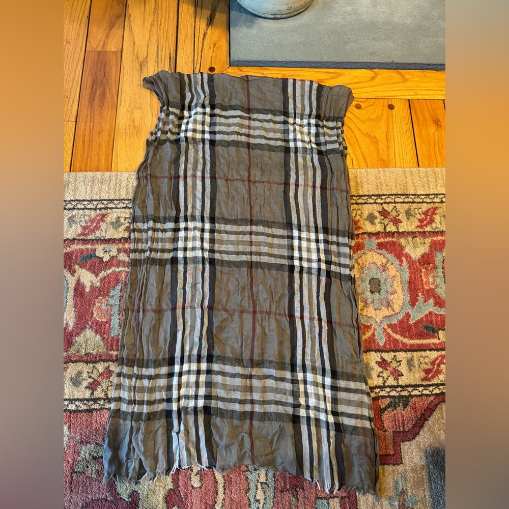 Plaid Lightweight Grey Wrap Scarf